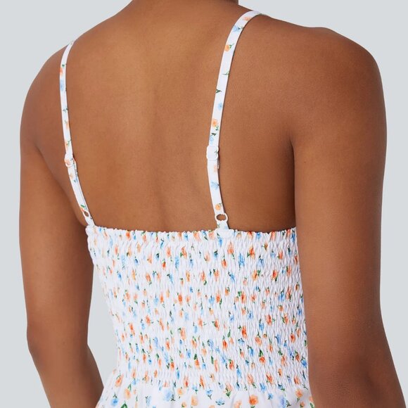 Halara Shirred Pocket Floral Print Casual Jumpsuit | Size L | NWT - Picture 5 of 6